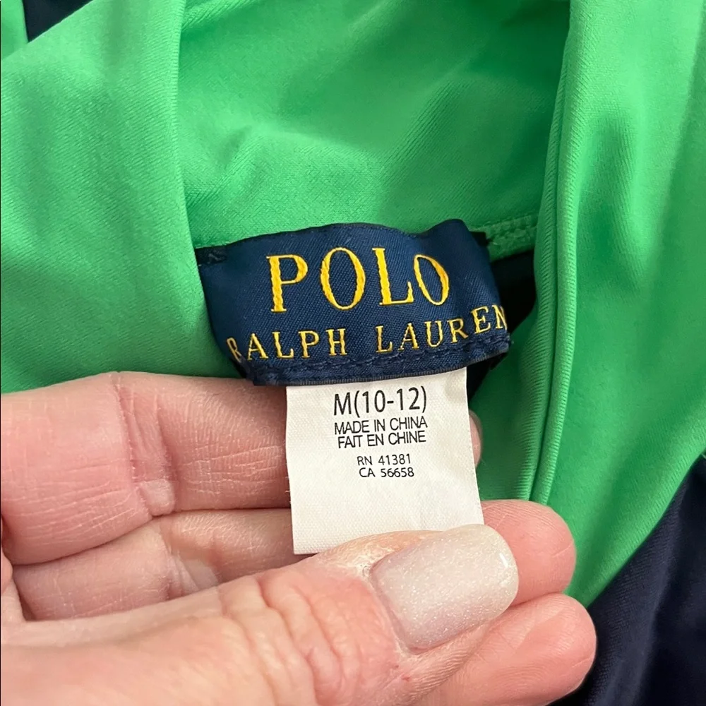Rare find: vintage Polo Ralph LaurenNavy and Green Graphic swim Shirt size 10/12